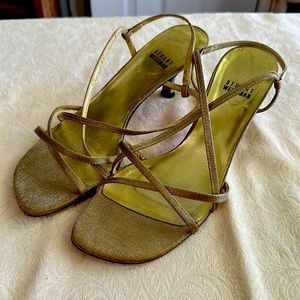 Stuart Weitzman gold strapped sandals. Size 8.5.